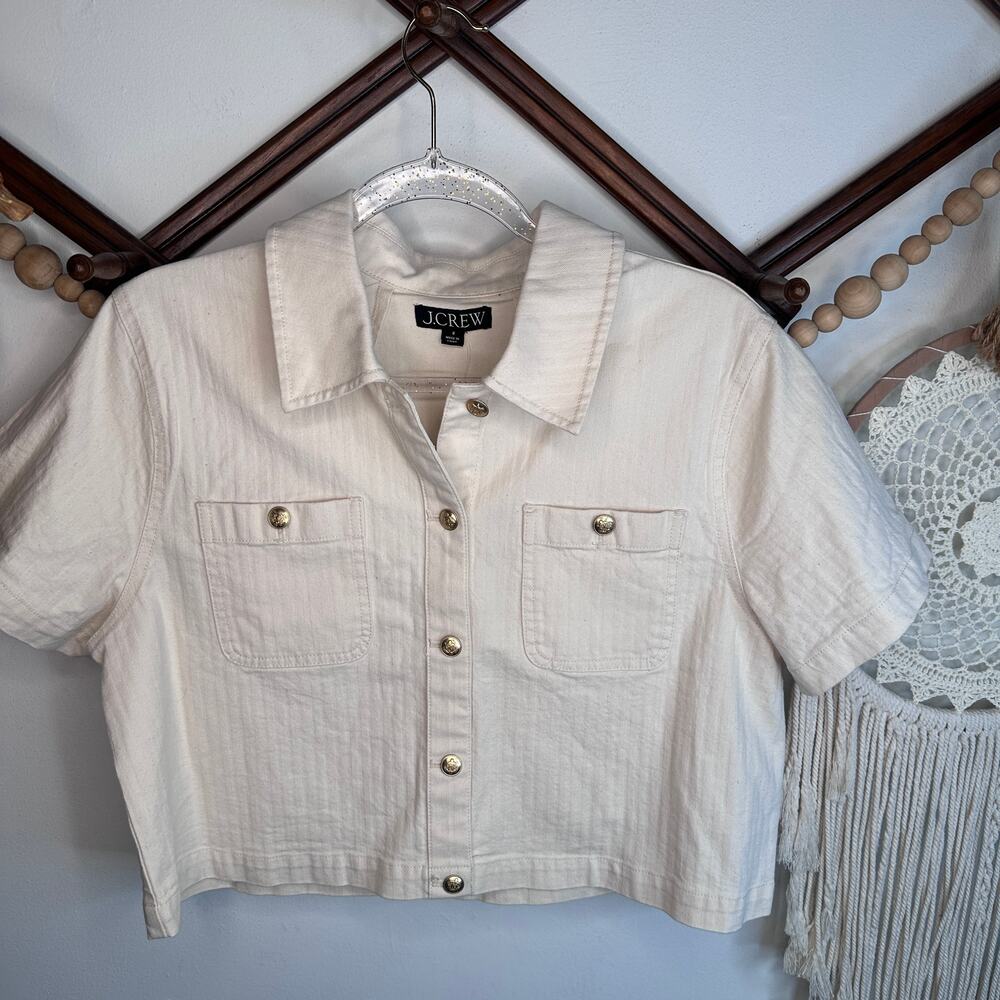 NEW J.Crew Ecru Denim Button Up